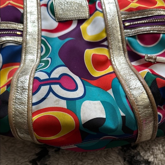 Coach Multicolor Poppy Collection Signature C Pattern Purse - Picture 5 of 15